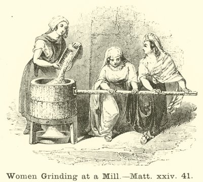 Mujeres moliendo en un molino de English School