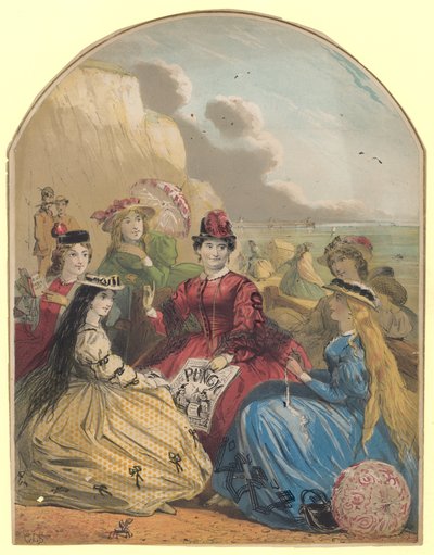Mujeres en la orilla del mar de English School