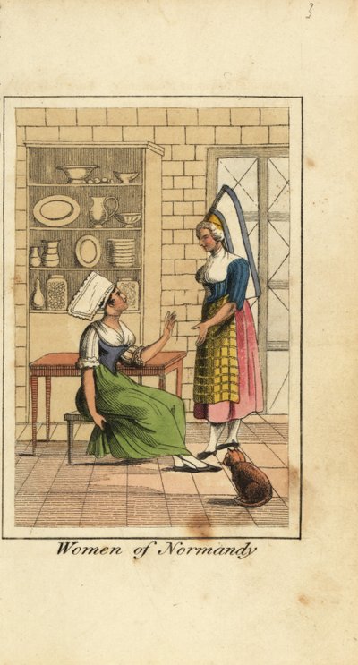 Mujeres de Normandía, Francia, en una cocina de English School