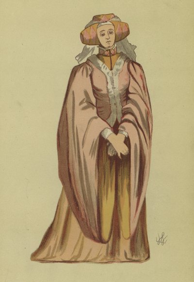 Traje femenino del reinado de Ricardo II de English School