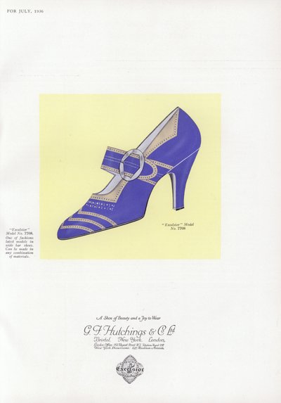 Anuncio de zapatos de mujer, años 1930 de English School
