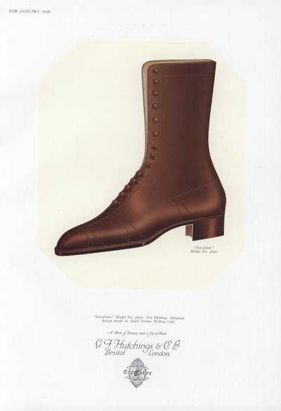 Anuncio de zapatos de mujer, años 1930 de English School