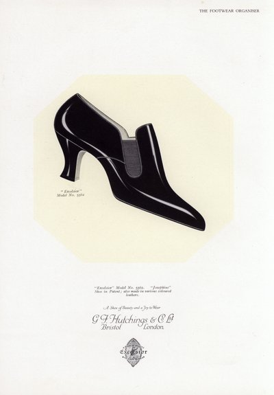 Anuncio de zapatos de mujer, años 1930 de English School