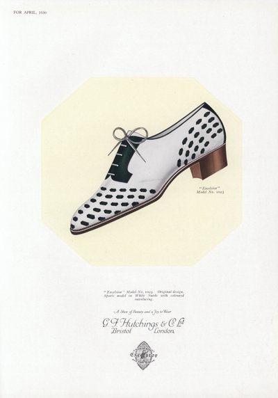 Anuncio de zapatos de mujer, años 1930 de English School