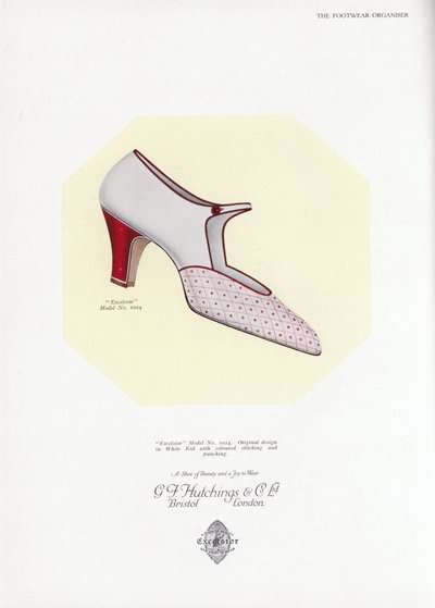 Anuncio de zapatos de mujer, años 1930 de English School