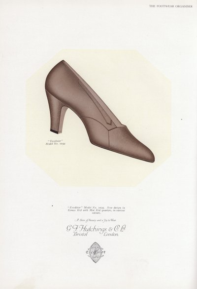 Anuncio de zapatos de mujer, años 1930 de English School