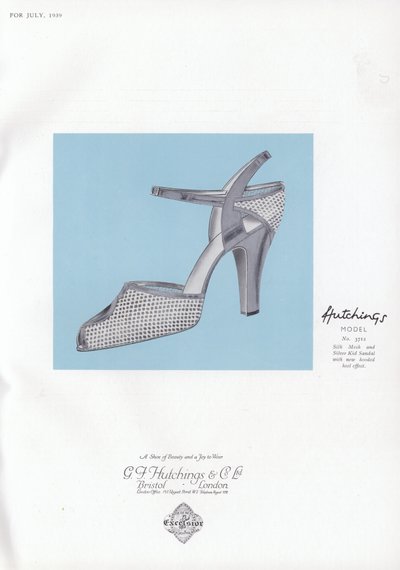 Anuncio de zapatos de mujer, años 1930 de English School