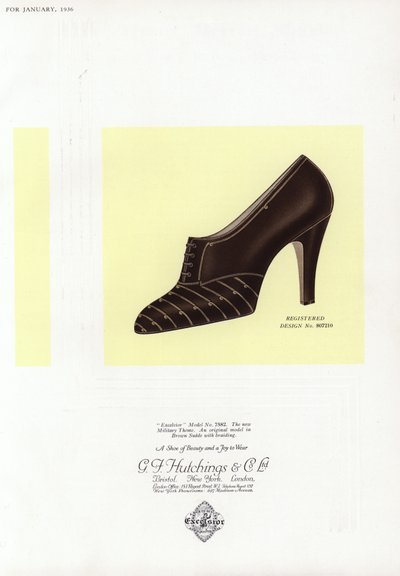 Anuncio de zapatos de mujer, años 1930 de English School
