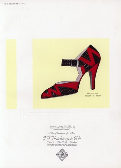 Anuncio de zapatos de mujer, años 1930 de English School