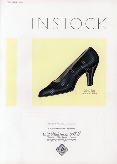 Anuncio de zapatos de mujer, años 1930 de English School