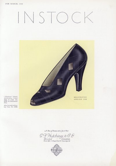 Anuncio de zapatos de mujer, años 1930 de English School