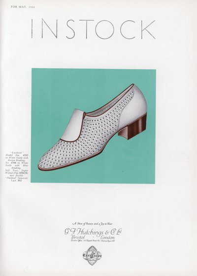 Anuncio de zapatos de mujer, años 1930 de English School