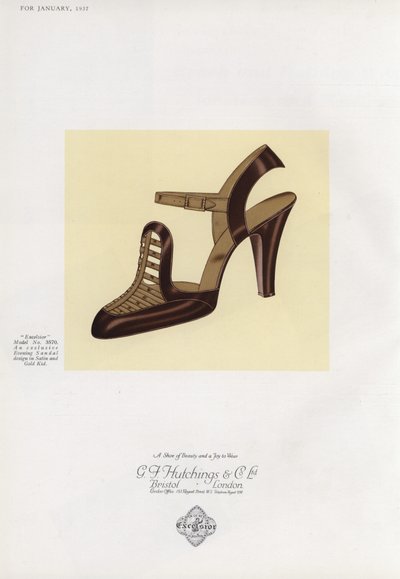 Anuncio de zapatos de mujer, años 1930 de English School