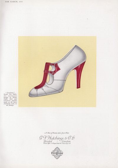 Anuncio de zapatos de mujer, años 1930 de English School