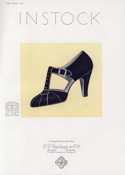Anuncio de zapatos de mujer, años 1930 de English School
