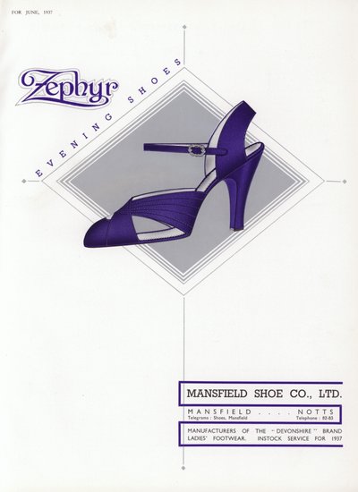 Anuncio de zapatos de mujer, años 1930 de English School