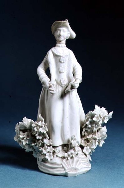 Figura de Worcester de un compañero de cazador, sin pintar, finales del siglo XVIII de English School