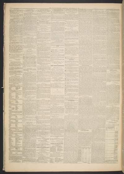 Worcestershire Chronicle, 27 de septiembre de 1871 (papel de periódico) de English School