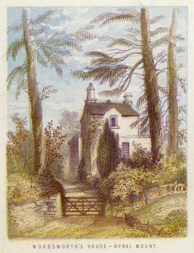 Casa de Wordsworth, Rydal Mount (litografia en color) de English School