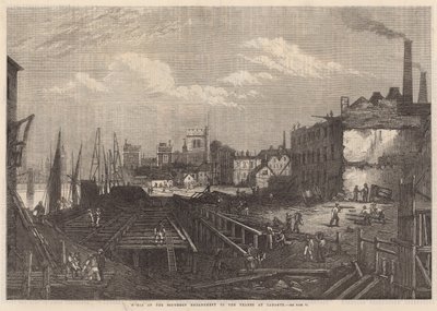Obras del Terraplén sur del Támesis en Lambeth de English School