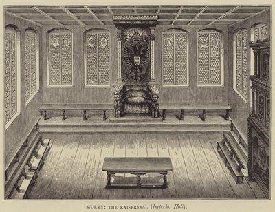 Worms, El Kaisersaal, Salón Imperial (grabado) de English School