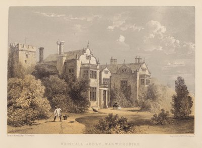 Abadía de Wroxhall, Warwickshire (aguatinta) de English School