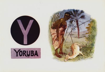 Y, Yoruba (litografía en color) de English School