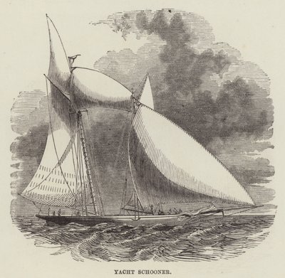 Goleta de yate (grabado) de English School