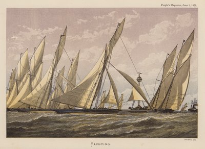 Yachting (grabado en color) de English School