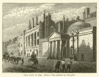 Casa de York en 1795, desde una Vista Publicada por Colnaghi de English School