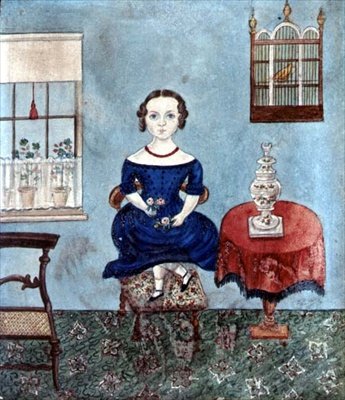 Niña Bailando en una Silla en un Interior, c.1840 de English School