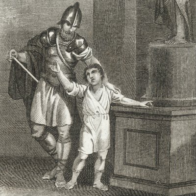 El joven Aníbal jurando enemistad a los romanos (grabado) de English School
