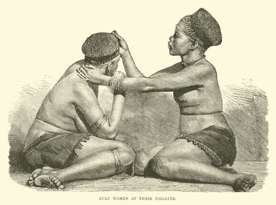 Mujeres zulúes en su tocador de English School