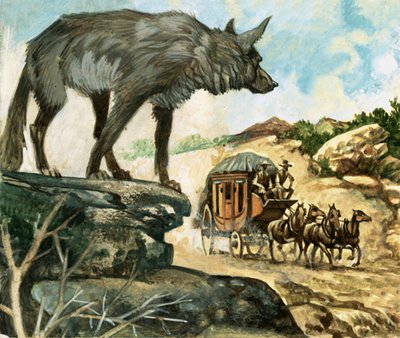 lobos hambrientos eran uno de los peligros que acechaban a los viajeros en diligencia de English School