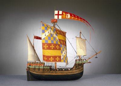 Modelo de un gran barco inglés, o cog de c.1485 de English School English School