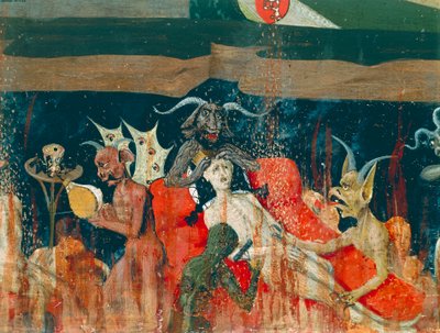 Demonios y condenados en el infierno (detalle) de Enguerrand Quarton