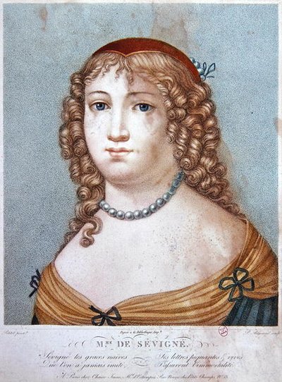 Retrato de Madame de Sevigne, principios del siglo XIX de Ennemond Alexandre (after) Petitot