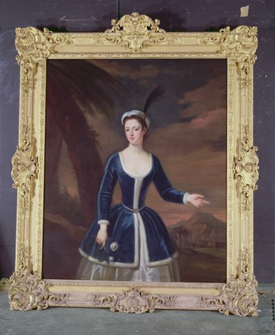 Retrato de Mary Slingsby en un paisaje oriental de Enoch Seeman