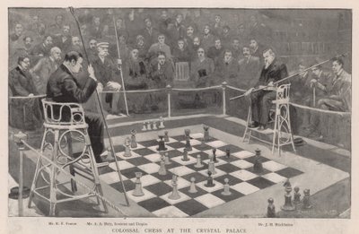 Ajedrez colosal en el Crystal Palace de Enoch Ward