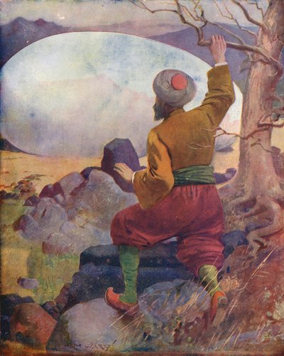Sindbad ve el huevo de Roc (litografía en color) de Enoch Ward