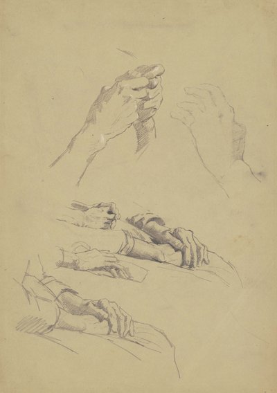 Seis estudios de manos, c.1870-90 de Enoch Wood Perry