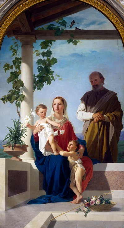 La Sagrada Familia, de Enrico Pollastrini (1817-1876), Santuario de la Virgen de la Estrella, Montefalco, Umbría, Italia de Enrico Pollastrini