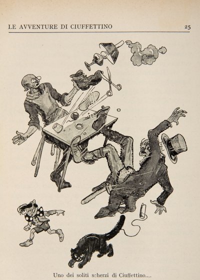 Ilustración de Le Avventure di Ciuffettino de Enrico de Conti Novelli
