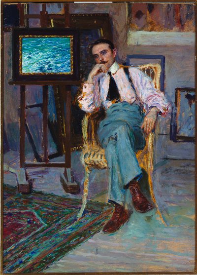 Retrato del pintor Antonio Discovolo, 1903 de Enrico della Lionne