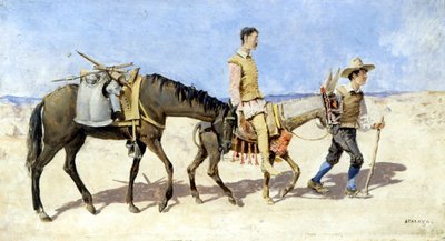 Don Quijote y Sancho Pança. Pintura de Atalaya. Finales del siglo XIX. de Enrique Atalaya