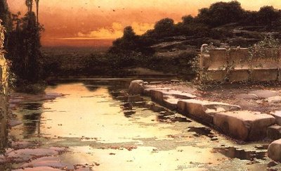 Ruinas inundadas al atardecer de Enrique Serra