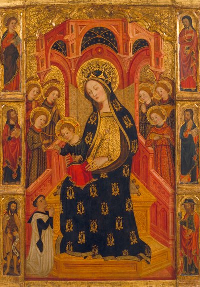 Virgen con el Niño rodeada de ángeles - Virgen de los Ángeles - Pintura de Enrique de Estencop (de Bruselas o Maestro Anrich) (activo 1372-1400) - ca 1390 - Témpera sobre tabla - 142,2x99 - Museu Nacional d