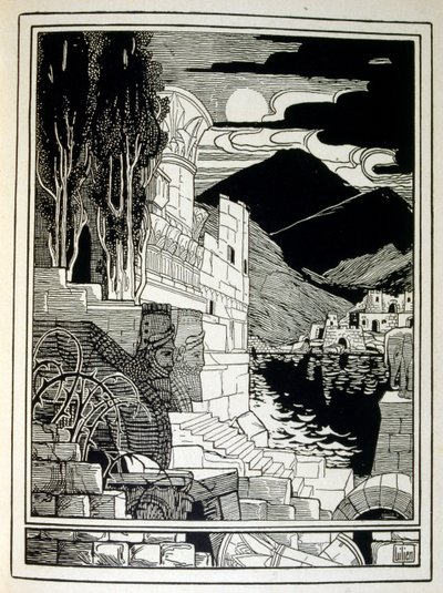 Las ruinas de Sodoma, del libro Judá ilustrado por Ephraim Moses Lilien de Ephraim Moses Lilien