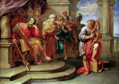 Saúl escuchando a David tocar el arpa de Erasmus Quellinus II