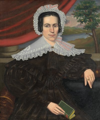 Mujer con un libro verde Louisa Gallond Cook de Erastus Salisbury Field